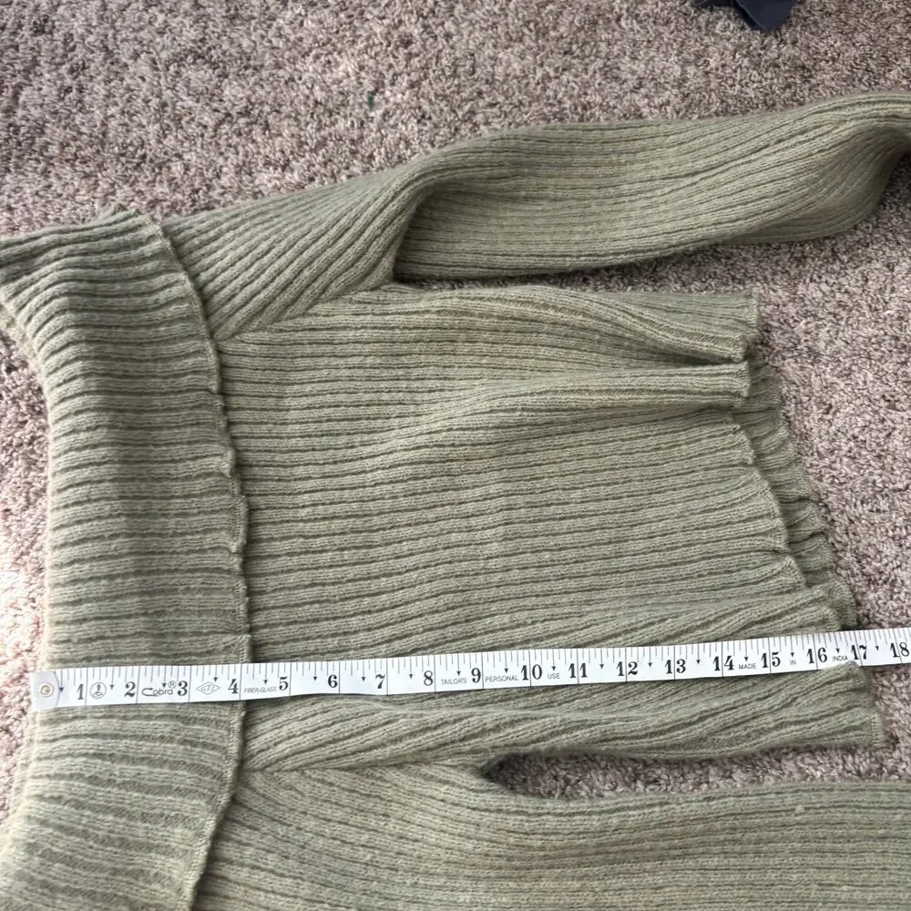 NWT By Together Off Shoulder Ribbed Knit Sweater Top m Olive Green‎ Bell Sleeve